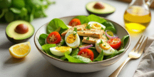 spinach salad with chicken and egg