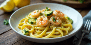 creamy shrimp zucchini pasta