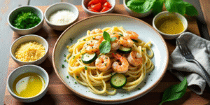 creamy shrimp zucchini pasta