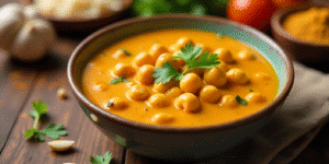 indian chickpea curry with coconut milk