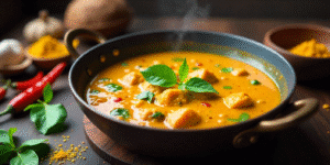 indian chickpea curry with coconut milk