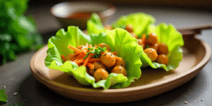 vegetarian lettuce wraps with chickpeas