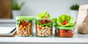 vegetarian lettuce wraps with chickpeas